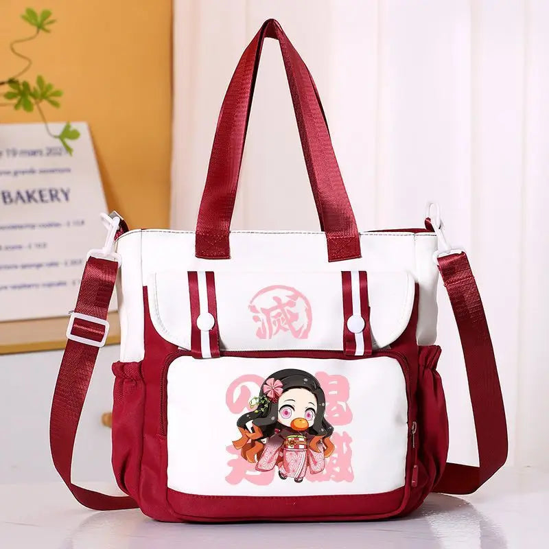 Anime Demon Slayer Kamado Tanjirou New Shoulderbag Men Women Crossbody Bags Student Fashion Large Capacity Handbag Holiday Gifts