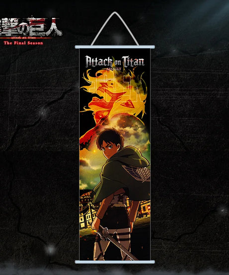 Attack on Titan Canvas Scroll – Anime Wall Art Poster for Room & Home Decor