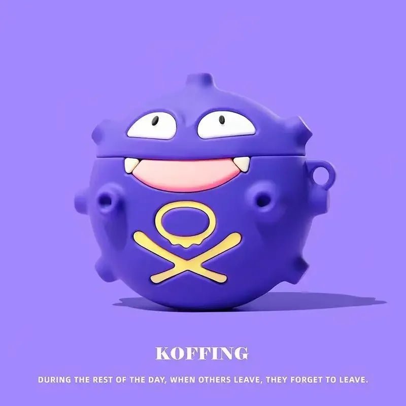 Koffing Pokémon AirPods Case – 3D Silicone Cover with Keychain for AirPods 1 2 3 & Pro
