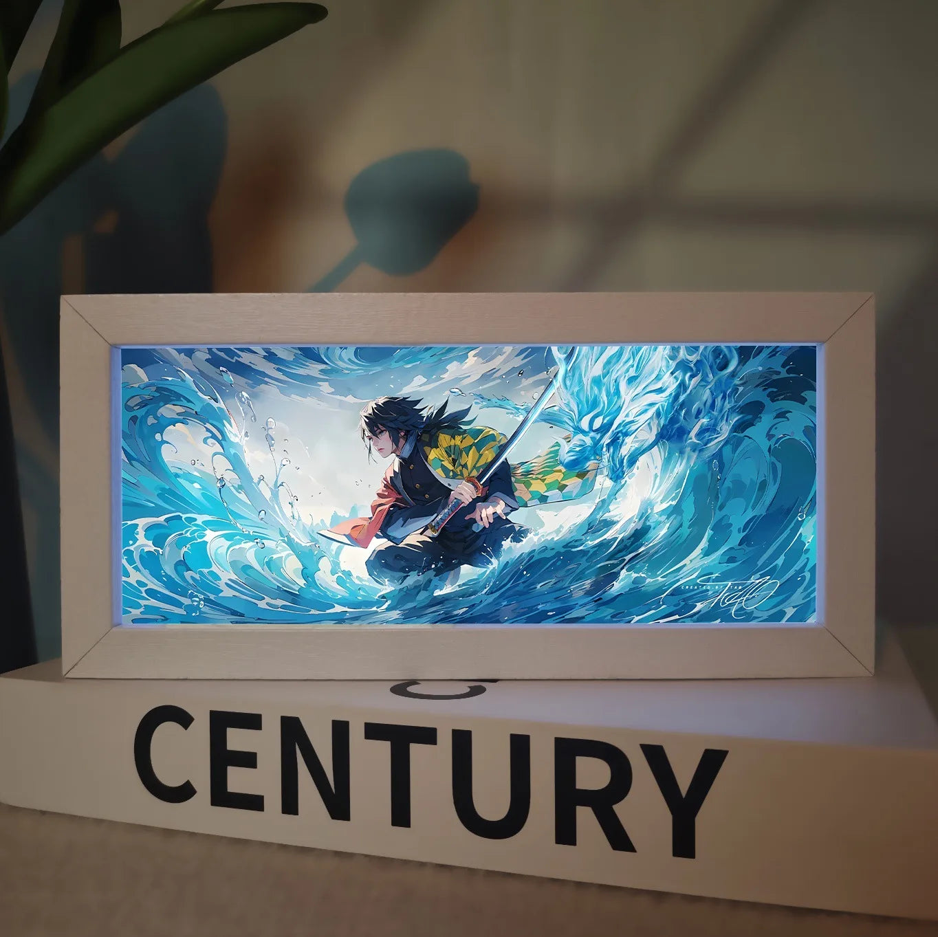 19.8cm/7.8in Demon Slayer LED Night 3D Box Light Anime Peripherals Table Lamp Figure Bedroom Ornament Funny Gifts Toy Decoration