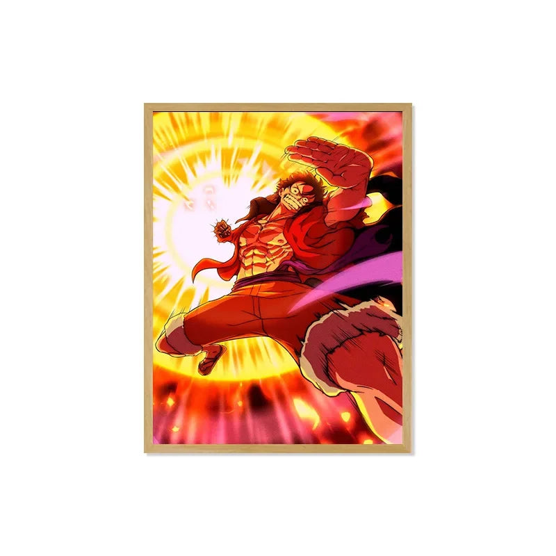 Sun God Nika Luffy Light-Up Frame – One Piece LED Desktop Decor