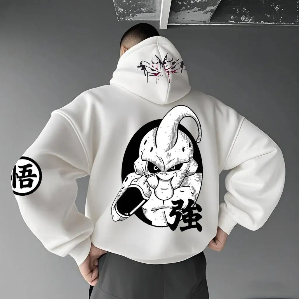 Oversized Men's Hoodie Anime Dragon Ball Majin Graphic Streetwear Sweatshirt Women Long Sleeve Y2k Autumn Sweater Tops Unisex