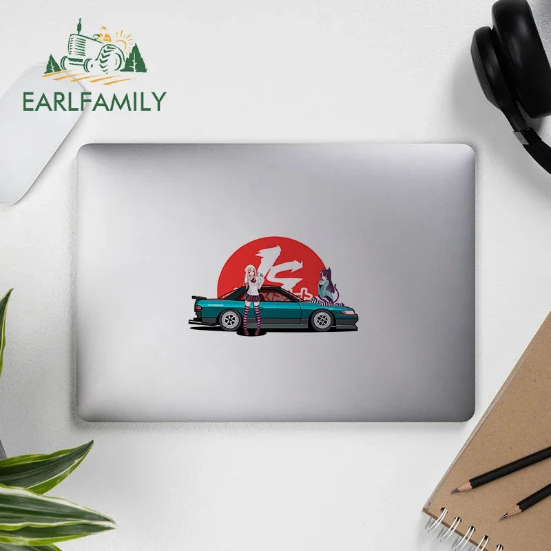 EARLFAMILY 13cm For ILLEGALSTREET X ANIME Window Fine Decal Sunscreen Car Sticker Anime Car Accessories Decoration