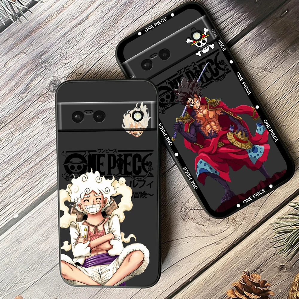 One Piece Luffy Art For Google Pixel 9 8 7A 7 6A 6 5A 5 4 4A XL 5G Black Silicon Shockproof Shell Cover Phone Case