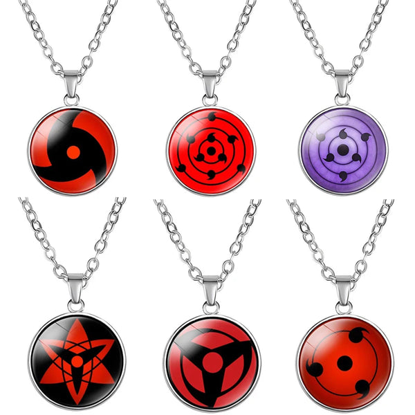 Anime Sharingan Eye Necklace – Uchiha Kakashi Mangekyou Pendant & Goth Choker