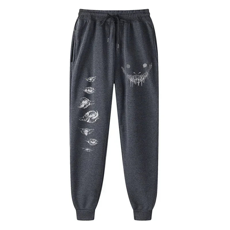 Men's berserk animated printed sportswear pants sports jogging pants casual polar lining pocket pants
