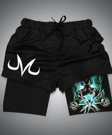 New Dragon Ball Son Goku Shorts Anime Men Double Layer Sports Short Pants Sportswear Jogger Breathable Beach Pants