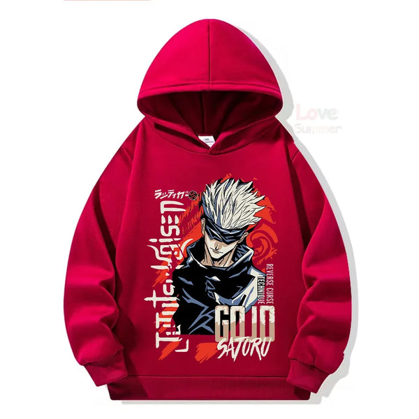 Jujutsu Kaisen Kids Anime Graphic Hoodie – Boys & Girls Streetwear Pullover