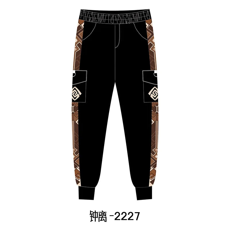 New Genshin Impact Cyno Xiao Zhongli Hu Tao Wanderer Kaedehara Kazuha Cosplay Costume Jogger Trouser Sport Gym Pants Tracksuit