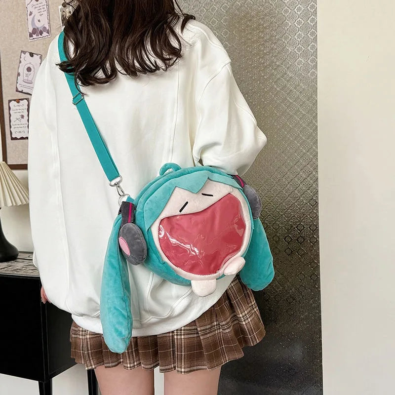 New Hatsune Miku Itabag - Sakura Lolita Style Shoulder Bag, Kawaii UWA Plush Backpack Large Capacity Crossbody Purse Gift
