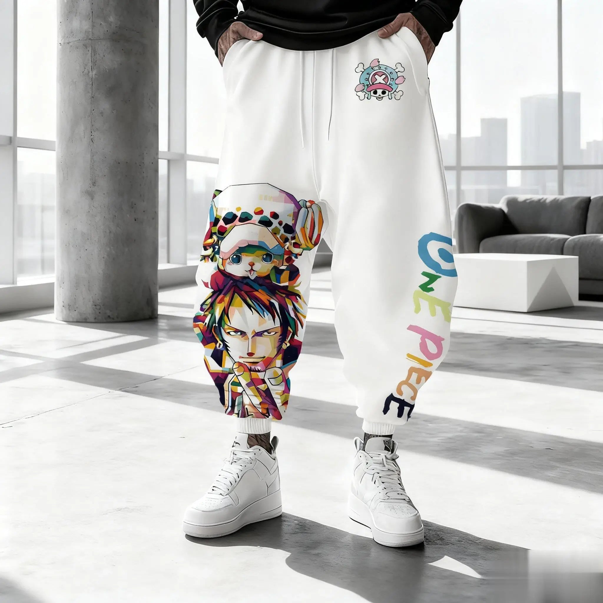One Piece Anime Pants Men Chopper Zoro Print Streetwear Casual HipHop Trousers Joggers Sweatpants Y2k Fashion Winter Autumn