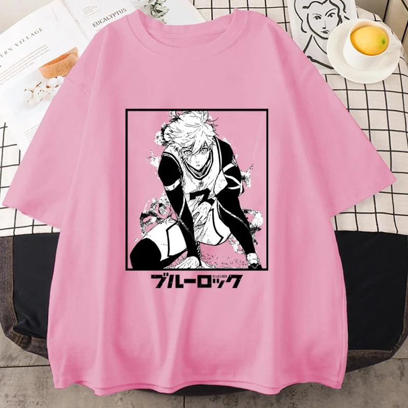 Anime Blue Lock T Shirt Seishiro Nagi Graphic Print Short Sleeve Unisex Streetwear Casual Personality Anime Harajuku Tees Tops
