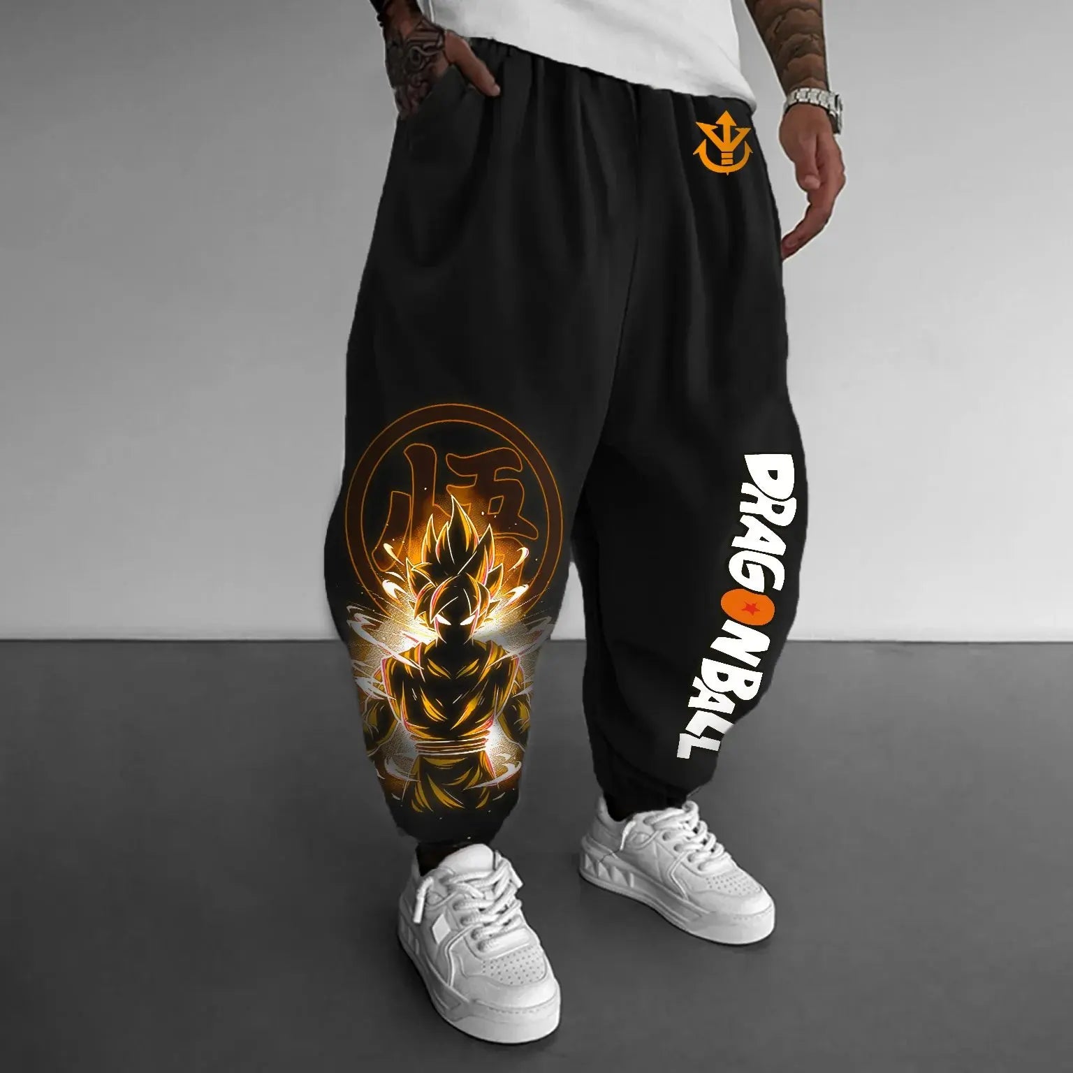 Dragon Ball Anime Men Jogger Pants Streetwear Casual Sweatpants Goku Graphic Print Elastic Cuff Spring Autumn Fashion Trousers