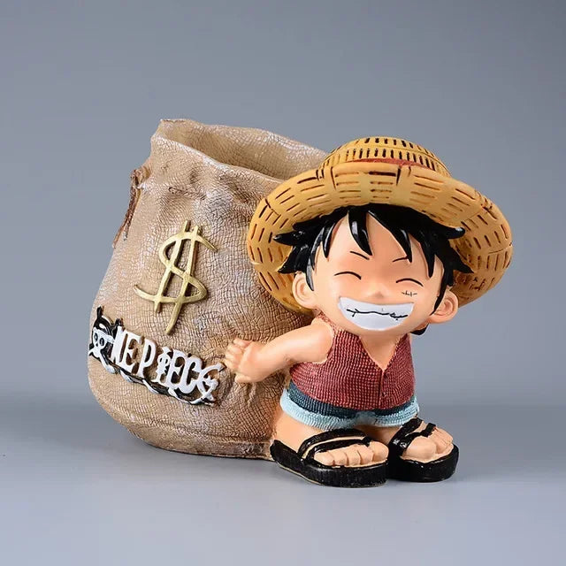 One Piece Luffy Resin Pen Holder – 10cm Desk Figure Organizer