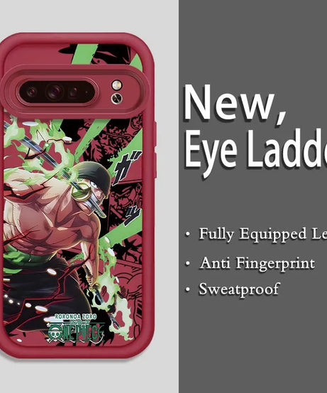 Anime Zoro One Piece Luffy Art Phone Case For Google Pixel 9 8A 8 7 7A Pro XL 5G Eye Ladder Soft TPU Shockproof Cover