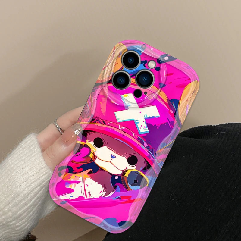 One Piece Anime Chopper Cute For Apple iPhone 15 14 13 12 11 XS XR X Pro Max Plus Wave Oil Back Phone Case