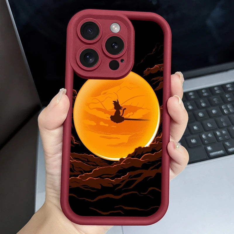 D-Dragon Ball Logo Japan Goku Eye Ladder For Apple iPhone 15 14 13 12 11 XS XR X Pro Max Plus Soft Phone Case