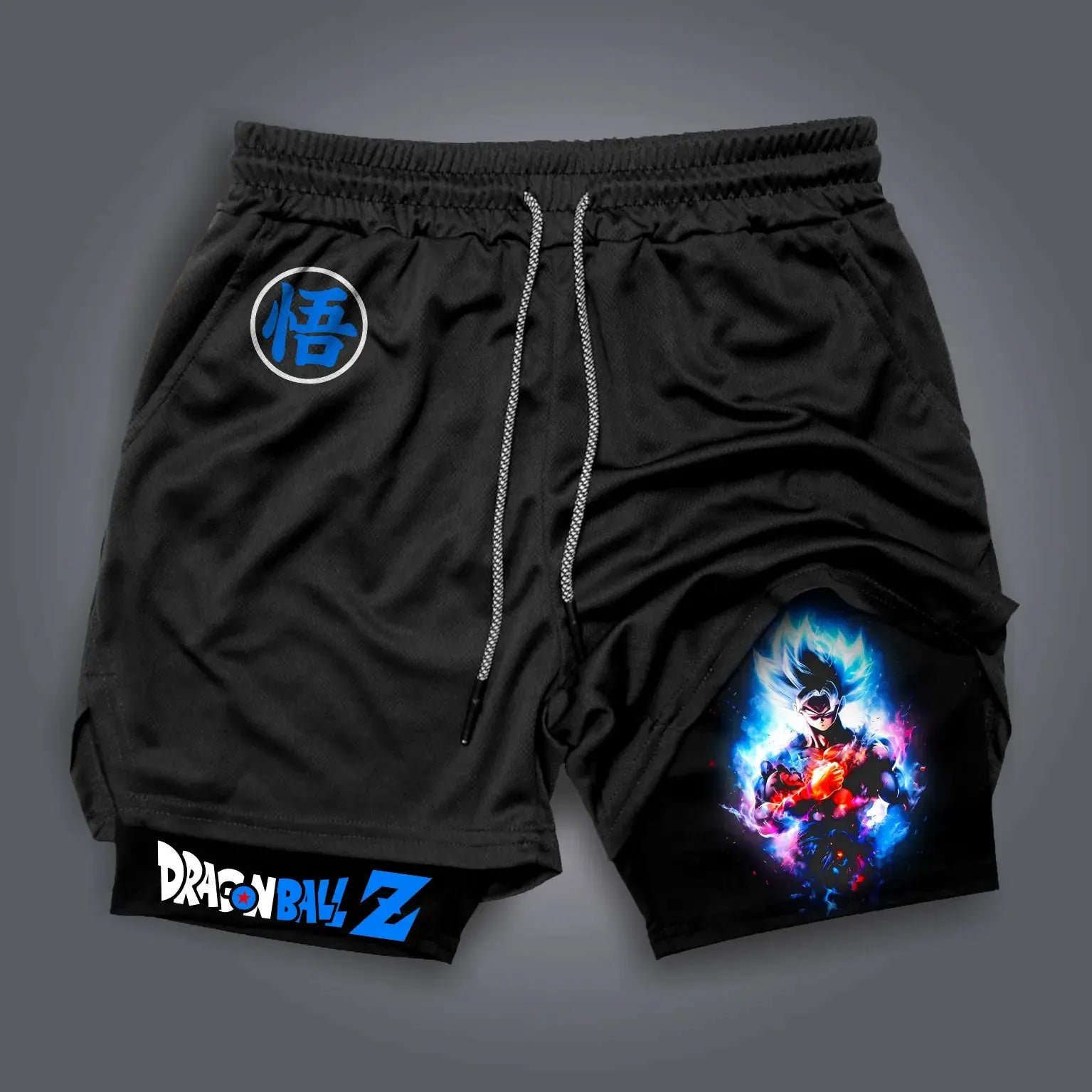 Dragon Ball Anime Men's Shorts Sportswear Quick Dry Gym Pants Double-layer 2 in 1 Shorts Y2k Summer Breathable Streetwear