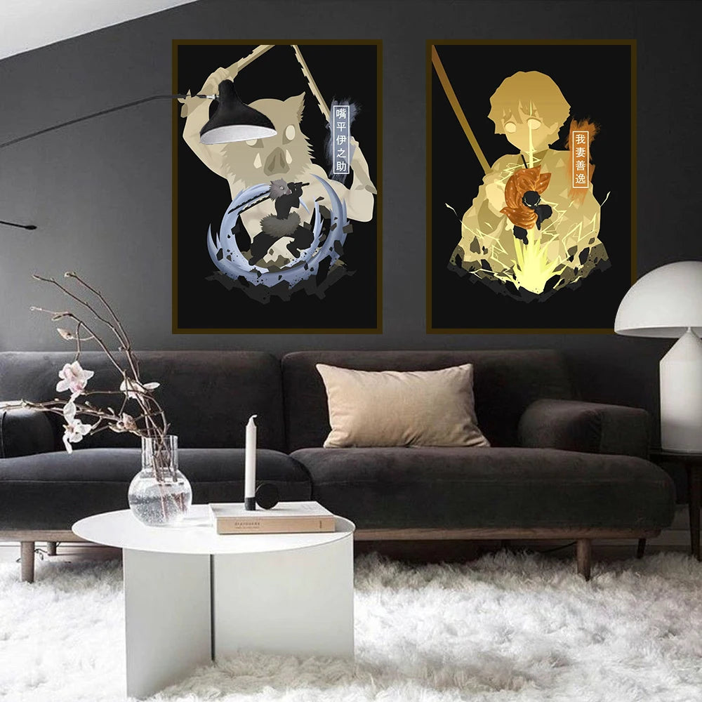 Anime Demon Slayer Tanjiro Nezuko Canvas Poster