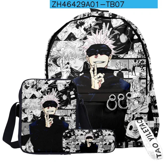 Anime Satoru Gojo School Backpack Laptop Backpack Boys Girls Teens School Bag Travel Bag Mochila Shoulder Bag