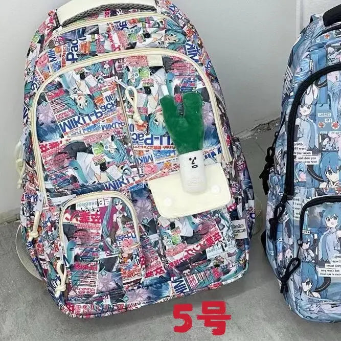 Hatsune Miku New Bag Junior High Student Large Capacity High School Student Girls Middle School Backpack Holiday Gift