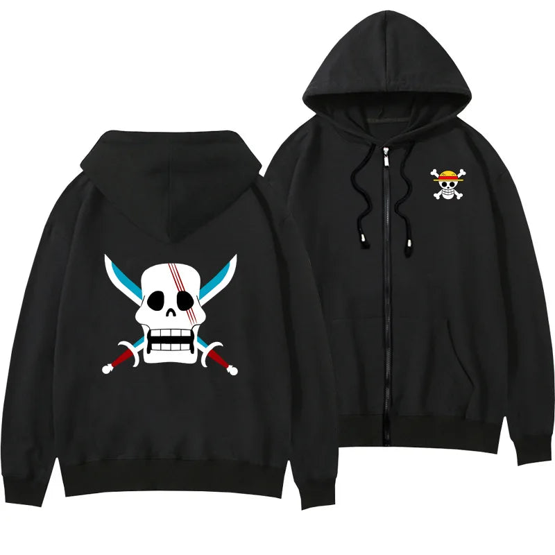One Piece Anime Women Zip Up Hoodie Jacket Spring Autumn 2New Fashion Mens Sweatshirt Couple Promozed Clothes Coats
