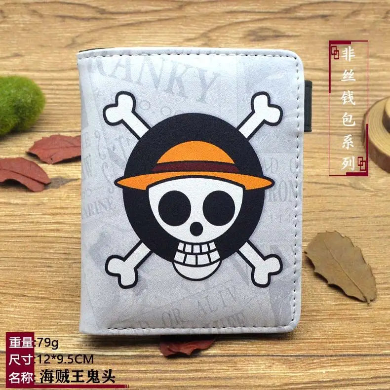 Anime One Piece Figure Wallet Luffy Purse Zoro Ace Bounty Order Skeleton Pattern Pu Kawaii Wallet Card Holder Purse