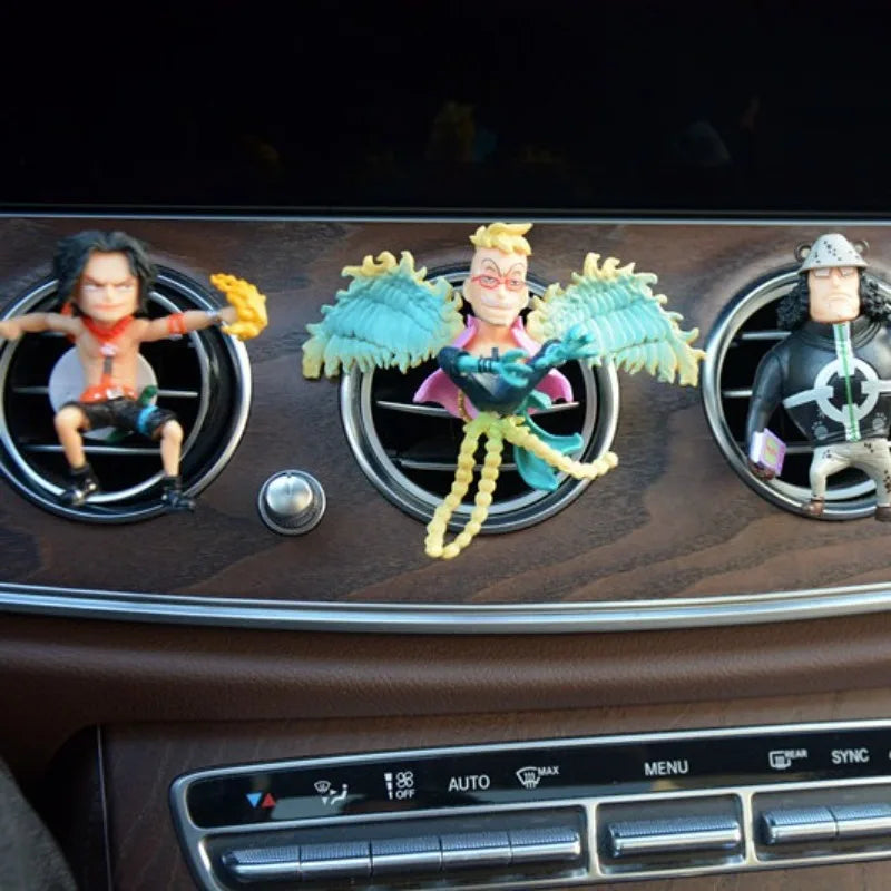 One Piece Car Air Outlet Perfume Clip Model Ornaments Luffy Captain Zoro Action Figures Auto Air Conditioning Port Decor