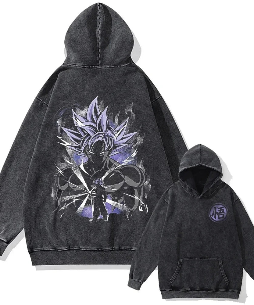 New Dragon Ball Anime Oversized Washed Pullover Sweatshirt Men Women Hoodie Casual Hip Hop Large Size Sweater Top Spring Autumn