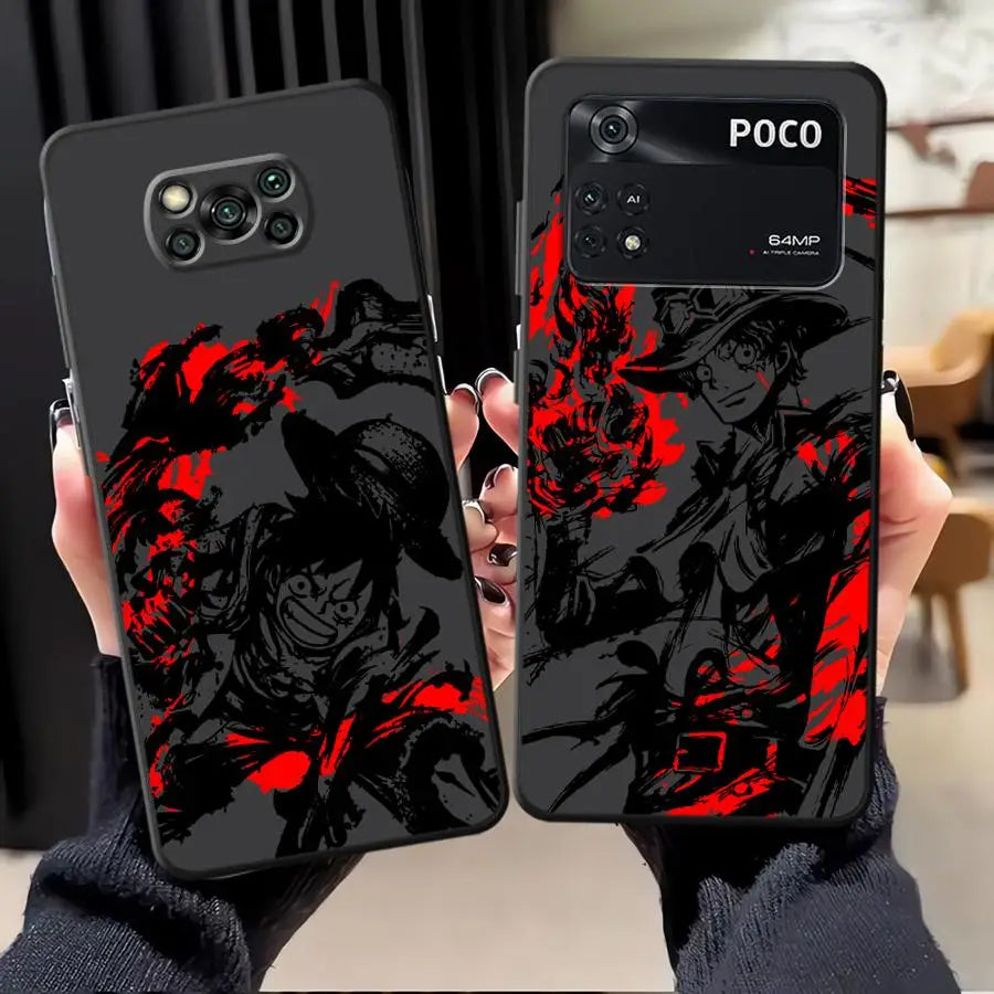 O-neS P-ieceS Cool Case for Xiaomi Poco F8 X3 X4 X5 X7 Pro F3 C50 C71 C61 M3 M4 M7 Pro C75 F1 M5 Black Soft Phone Cover