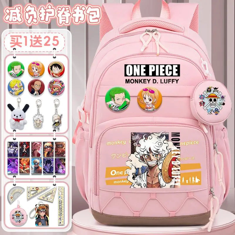 One Piece Luffy Backpack – Large Canvas School & Travel Bag