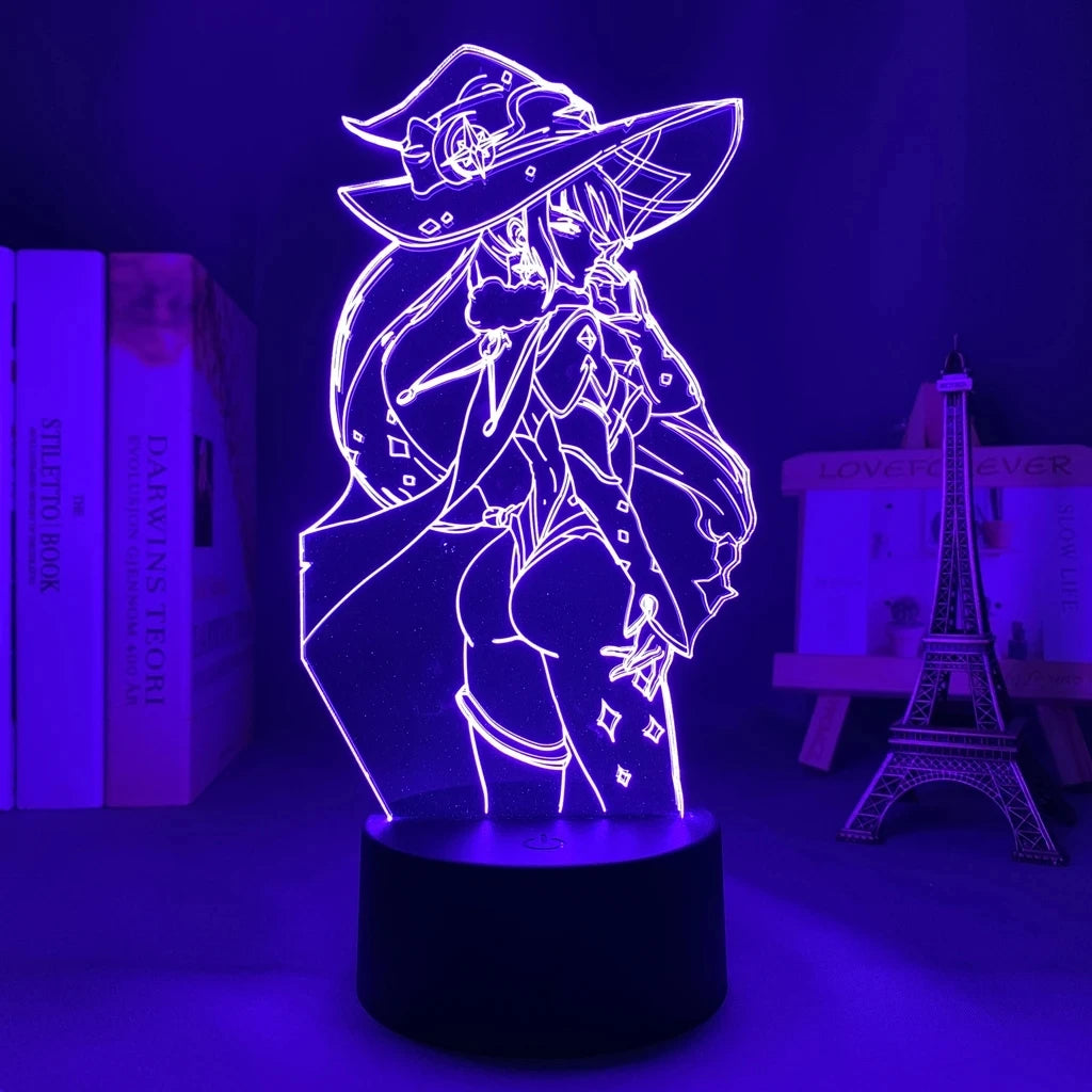 Newly Genshin Impact Night Light Yae Miko Game Figures Acrylic Stand Model 3D Table Lamp Kids Git Acrylic Bedside lamp