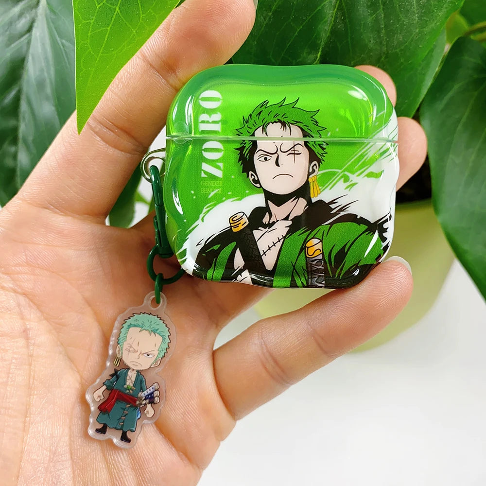 Cute One Piece Luffy Zoro Model Earphone Phone Case for Apple AirPods 1 2 3 Pro 4 Pro2 2nd Bluetooth headset headphone Cover