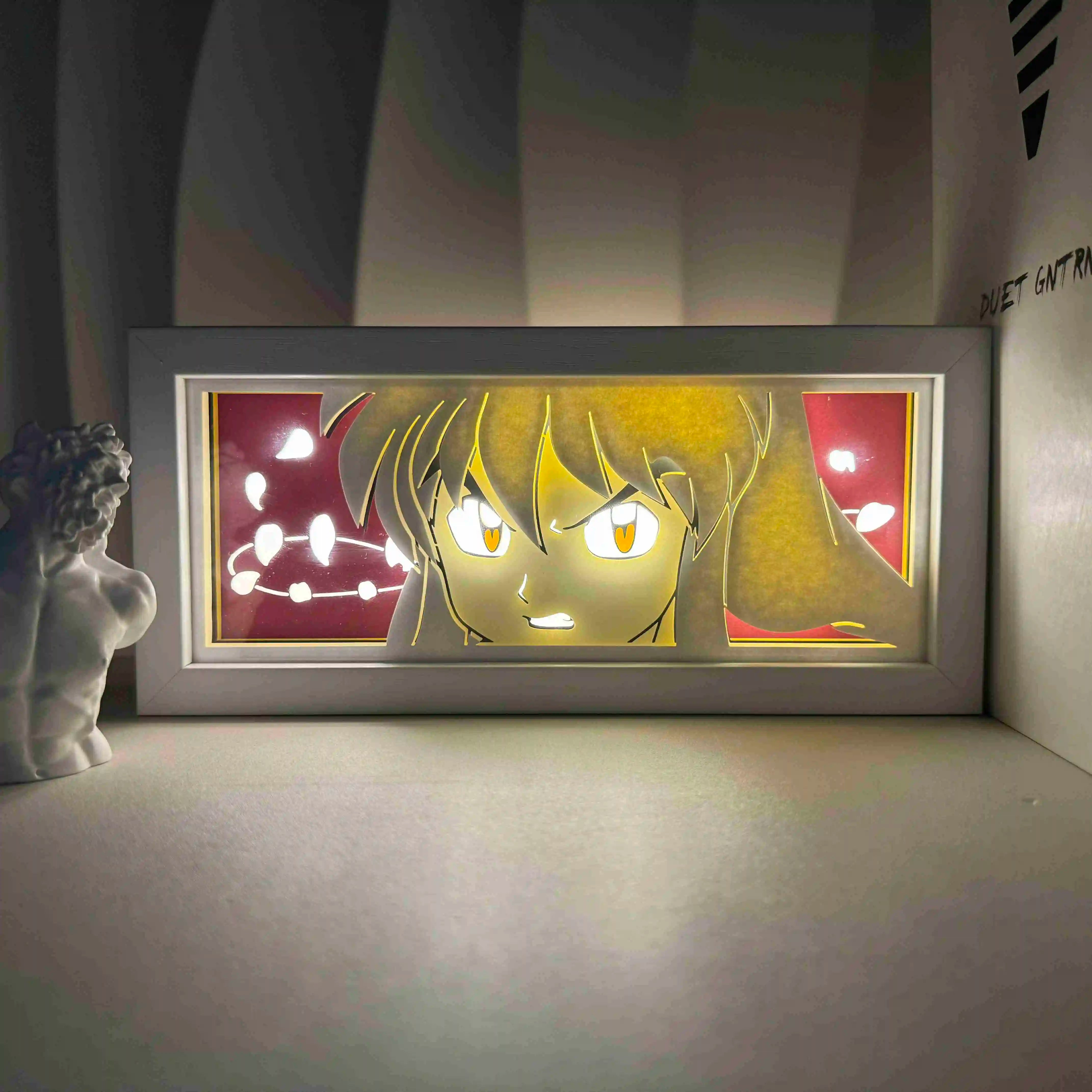Anime series paper-cut light room bedroom night light atmosphere light remote control colorful light box