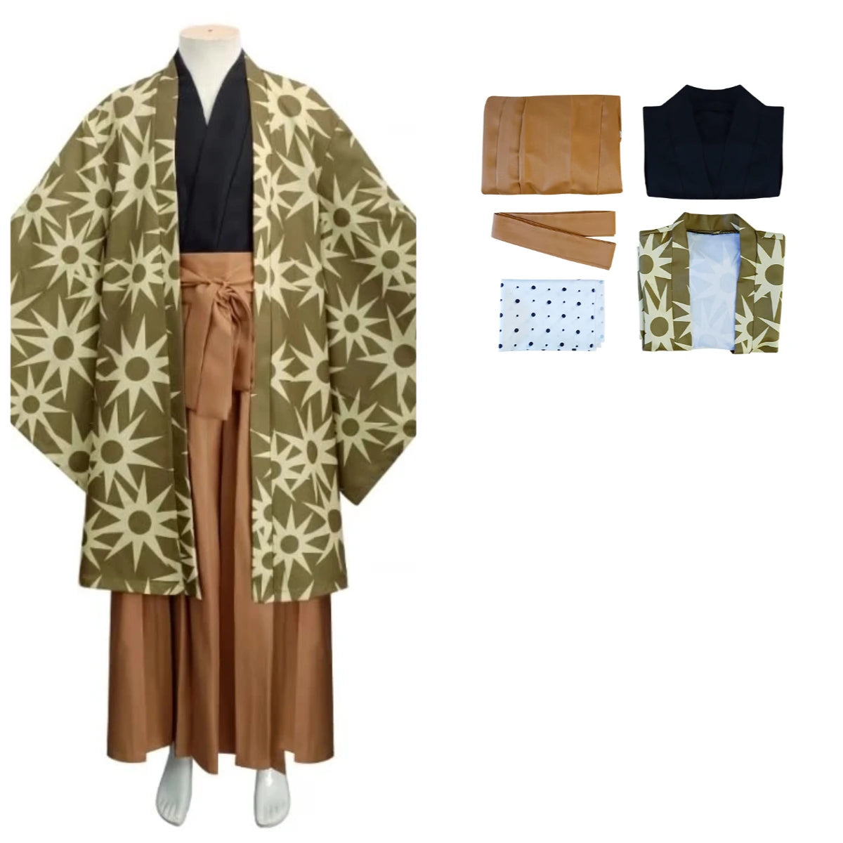 Demon Slayer Anime Peripheral Makomo Kanroji Mitsuri Kokushibo Nakime Costume Style Kimono Cos Outfit Halloween Party