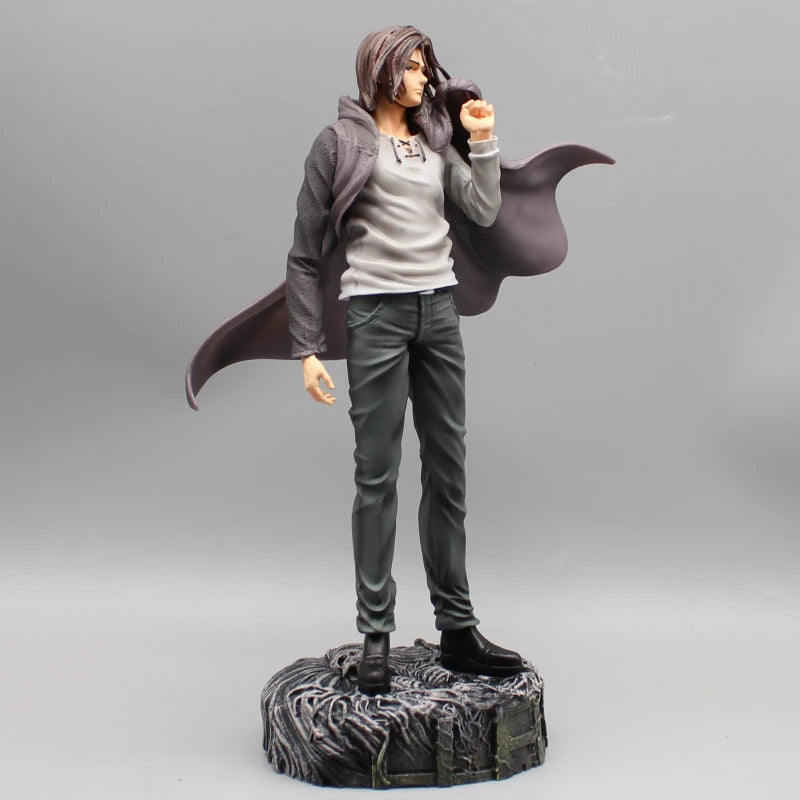 28cm Attack on Titan Figures Eren Jaeger Anime Action Figure Eren Jaeger Double Headed Statue PVC Collection Model Doll Boy Toys