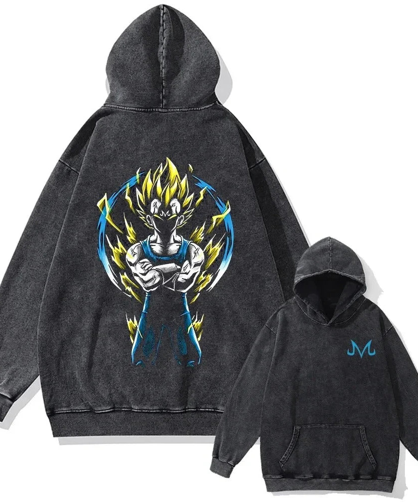 New Dragon Ball Anime Oversized Washed Pullover Sweatshirt Men Women Hoodie Casual Hip Hop Large Size Sweater Top Spring Autumn