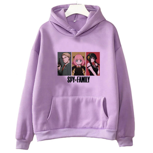 Spy x Family Forger Family Graphic Fleece Hoodie Harajuku Streetwear
