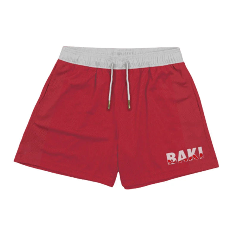 Baki Hanma Anime Shorts – Men's Streetwear Beach Shorts with Elastic Waist