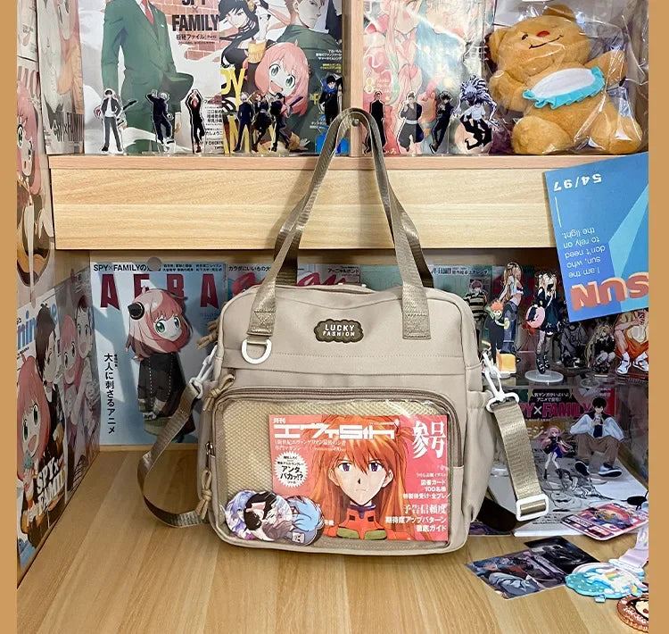 Multifunctional Shoulder Anime Spy × Family Crossbody Bag with Large Capacity for Students To Attend Classes and Tutoring Tote Bag for Girls