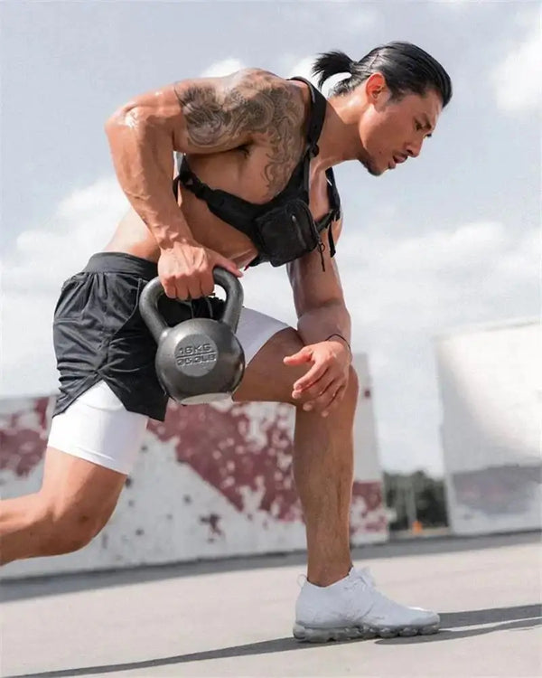 Black Clover Asta Gold Print 2-in-1 Gym Shorts – Quick-Dry Athletic Activewear