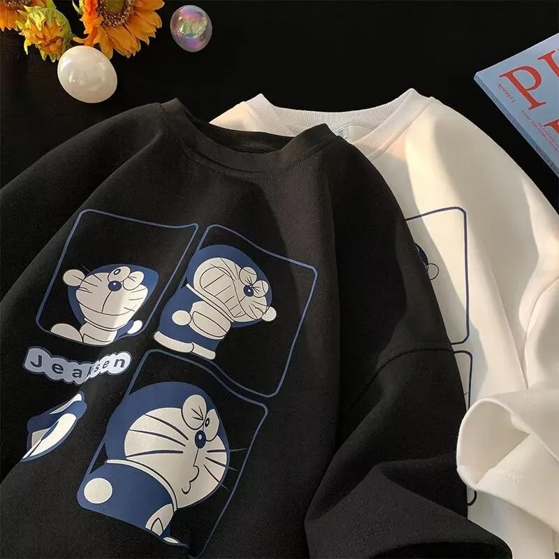 Minimalist Doraemon T-Shirt – Oversized Japanese Style Tee (M–8XL)
