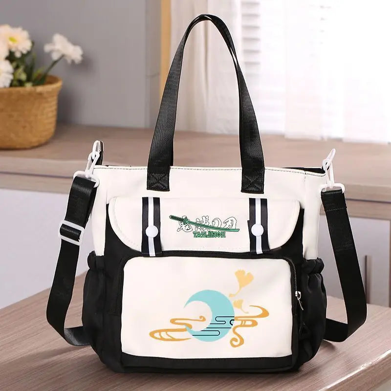 Anime Demon Slayer Kamado Tanjirou New Shoulderbag Men Women Crossbody Bags Student Fashion Large Capacity Handbag Holiday Gifts