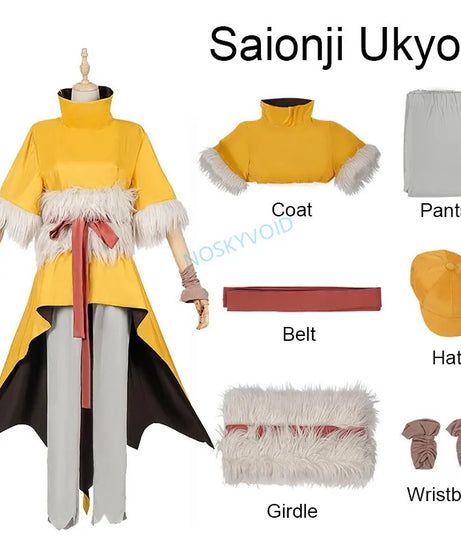 Ukyo Saionji Cosplay Set – Dr. Stone Anime Costume with Wig & Hat (Unisex, Halloween/Comic-Con)