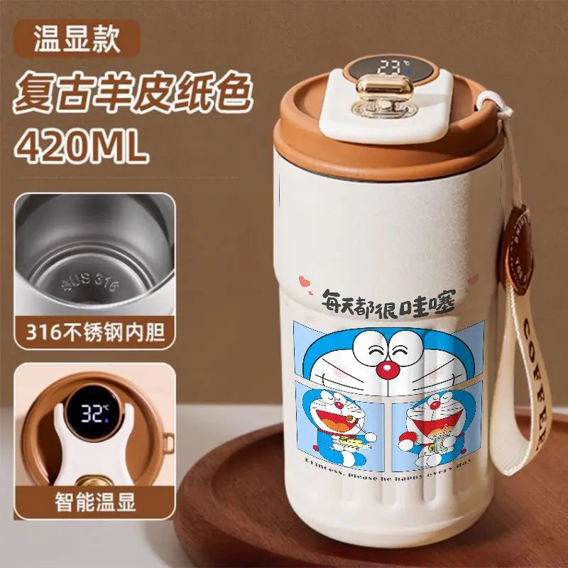 Doraemon Cartoon Thermos Mug – Cute Stainless Steel Coffee Cup for Home, Office & Travel