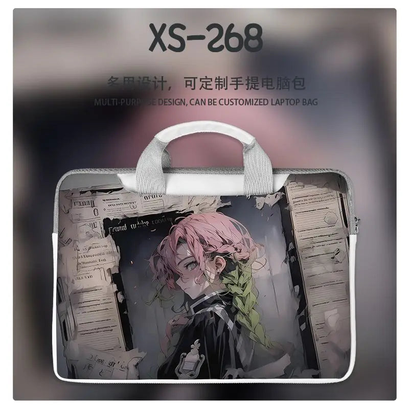 Demon Slayer Nezuko Tanjiro Notebook Laptop Bag Can Be Worn on One Shoulder As A Suitcase 12-16 Inches Anime Universal
