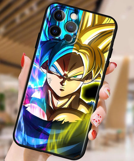 Dragon Ball Z Black Soft Case for iPhone 15/14/13/12/11/XS/X/8/7/SE