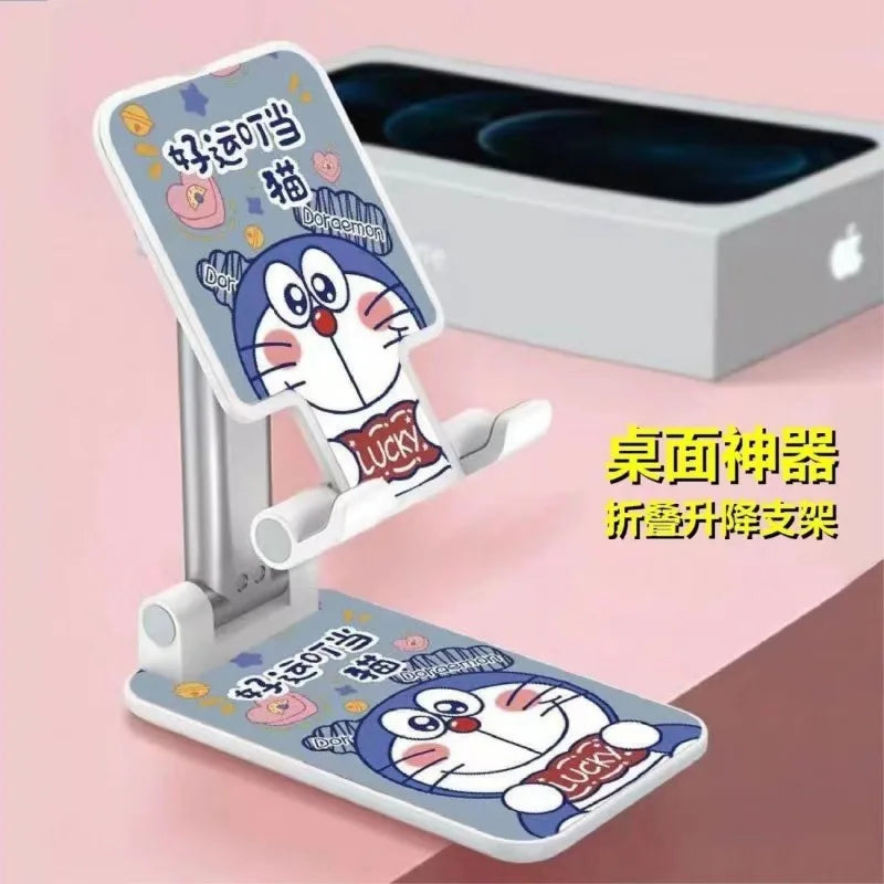 Doraemon mobile phone desktop stand cute personality portable folding lazy tablet telescopic universal holiday gift