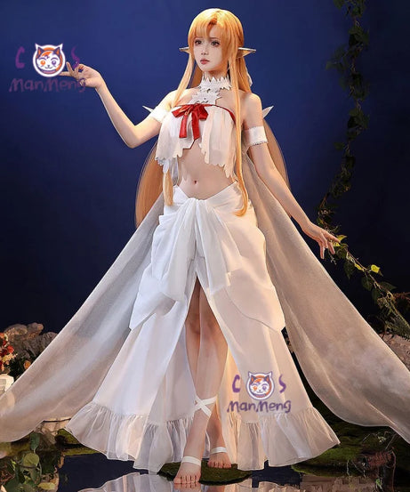 SAO Sword Art Online Yūki Asuna Cosplay Yuuki Asuna Elf prison uniform Costume Halloween sexy dress school props sweet Woman set