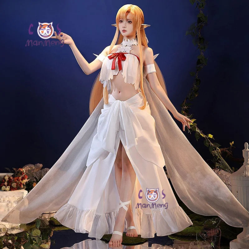 SAO Sword Art Online Yūki Asuna Cosplay Yuuki Asuna Elf prison uniform Costume Halloween sexy dress school props sweet Woman set